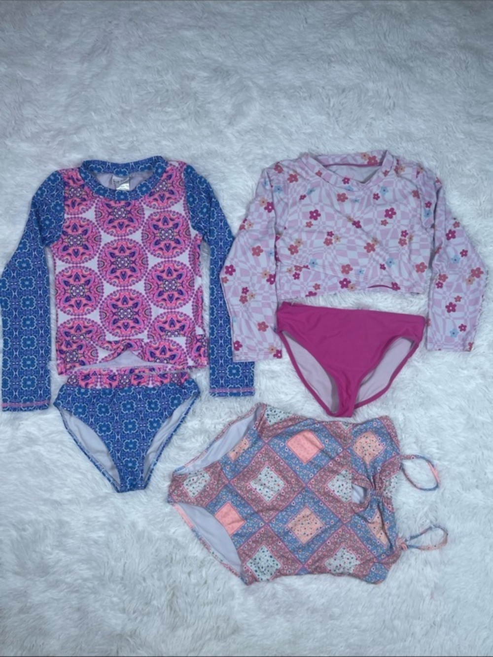 Bundle Girl’s Floral 3 swimsuits Size 12 and 10 excellent Condition